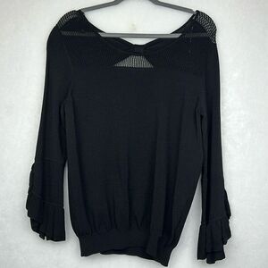 New- Olivia warren black sweater Sz Large Bell Sleeves